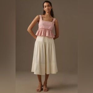 NWT Anthropologie En Elly Babydoll Stitch-Trim Tank